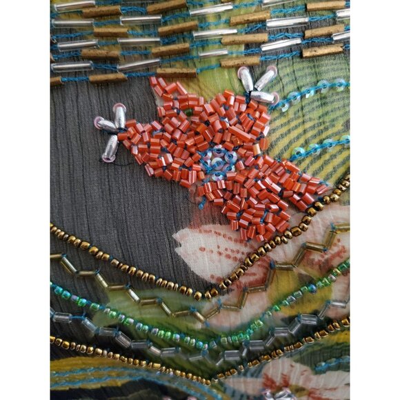 Alberto Makali Sheer Tunic Top Women Size XL Floral Beaded Art Boho Lagenlook - Picture 8 of 12